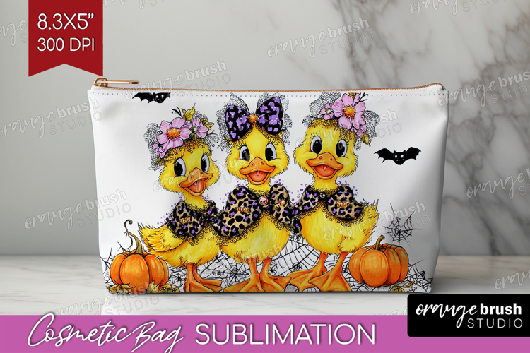 Duck Halloween Cosmetic Bag Spooky Season Makeup Bag PNG