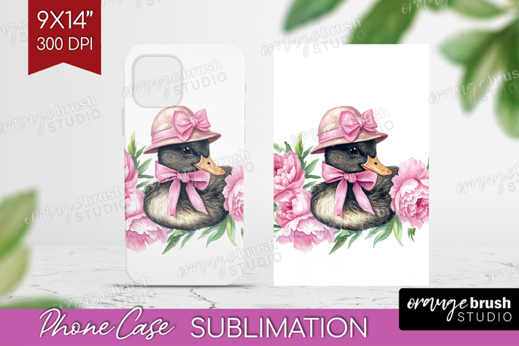 Duck Flowers Phone Case PNG Cute Farm Case PNG Sublimation