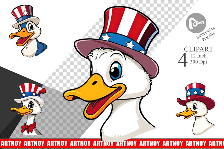 Duck Patriotic Clipart