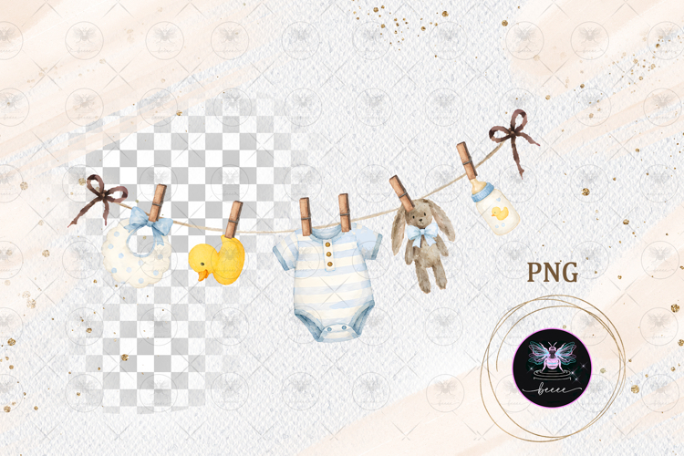 Duck Baby Boy Clothesline PNG
