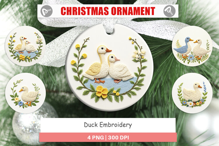 Ornament Duck Embroidery example image 1
