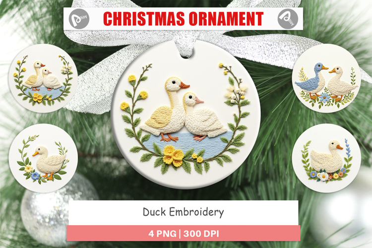 Ornament Duck Embroidery