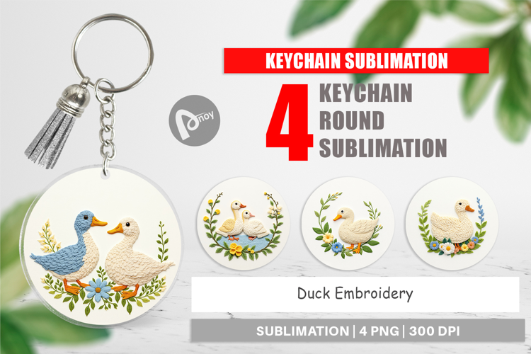 Keychain Duck Embroidery