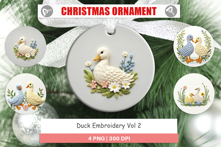 Ornament Duck Embroidery