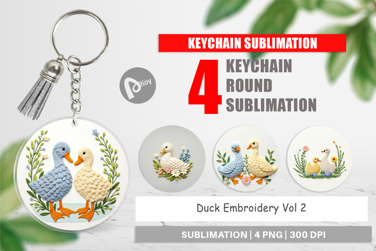 Keychain Duck Embroidery