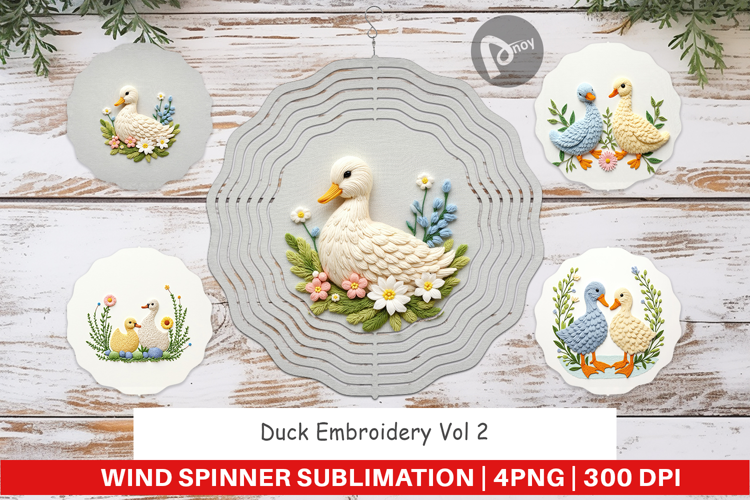 Wind Spinner Duck Embroidery