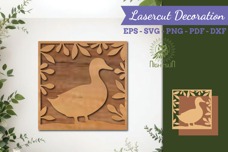 Duck Lasercut Wall Decor SVG