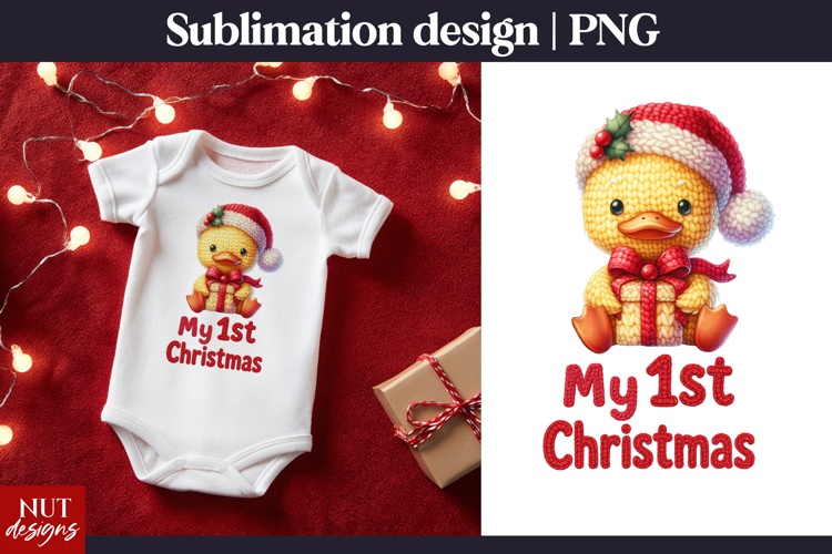 Baby Christmas sublimation. My first Christmas Duck tshirt