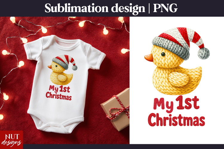 Baby Christmas sublimation. My first Christmas Duck tshirt