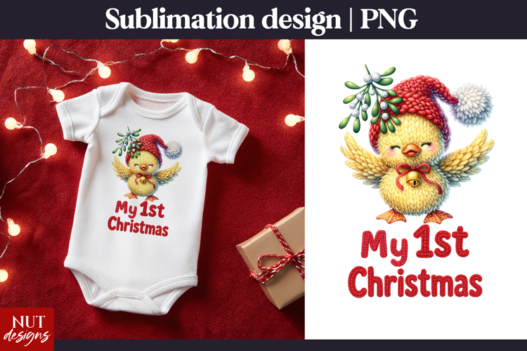 Baby Christmas sublimation. My first Christmas Duck tshirt