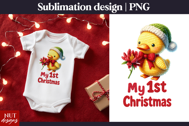 Baby Christmas sublimation. My first Christmas Duck tshirt