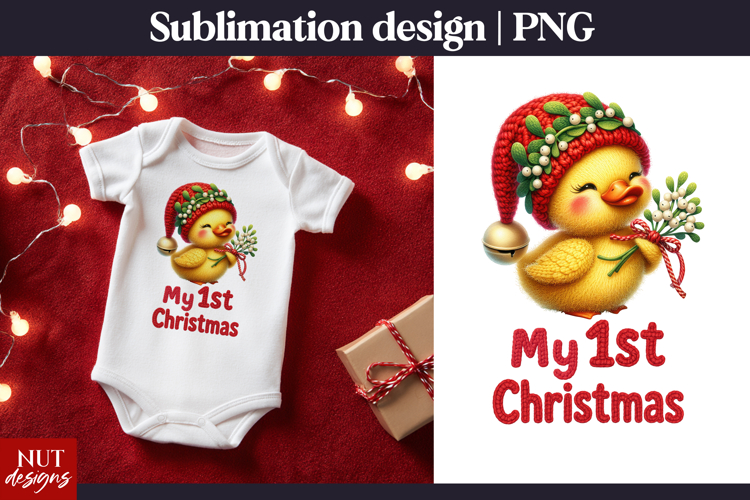 Baby Christmas sublimation. My first Christmas Duck tshirt