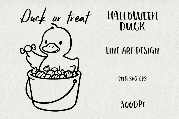 Line Art Cute Halloween Duck | EPS, SVG, PNG