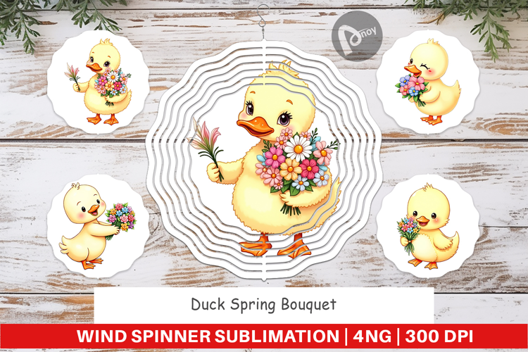 Wind Spinner Duck Spring Bouquet