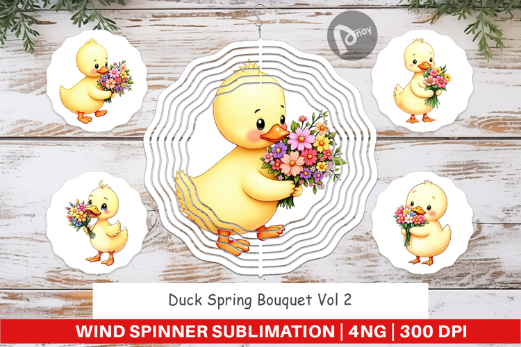 Wind Spinner Duck Spring Bouquet