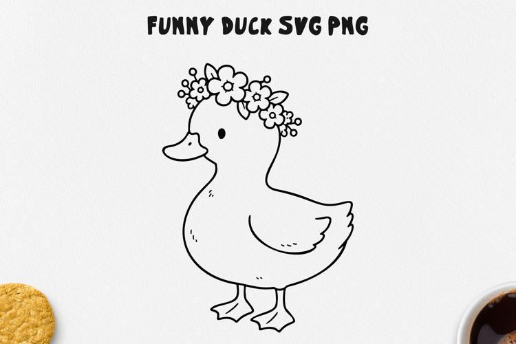 Cute Duck Doodle Clipart PNG SVG