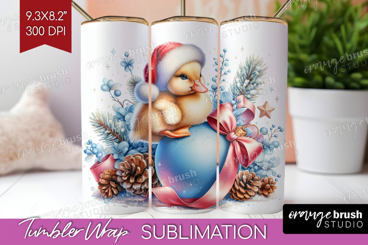 Duckling Pastel Christmas Tumbler Wrap Coquette Xmas Tumbler