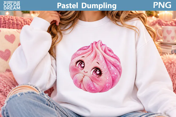 Cute Pink Dumpling | Kawaii Food Sublimation