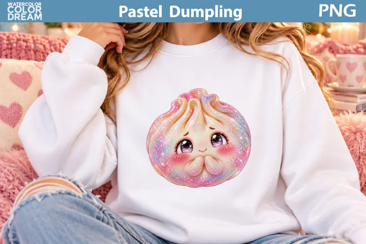 Pastel Pink Dumpling | Rainbow Glitter Dumpling Sublimation