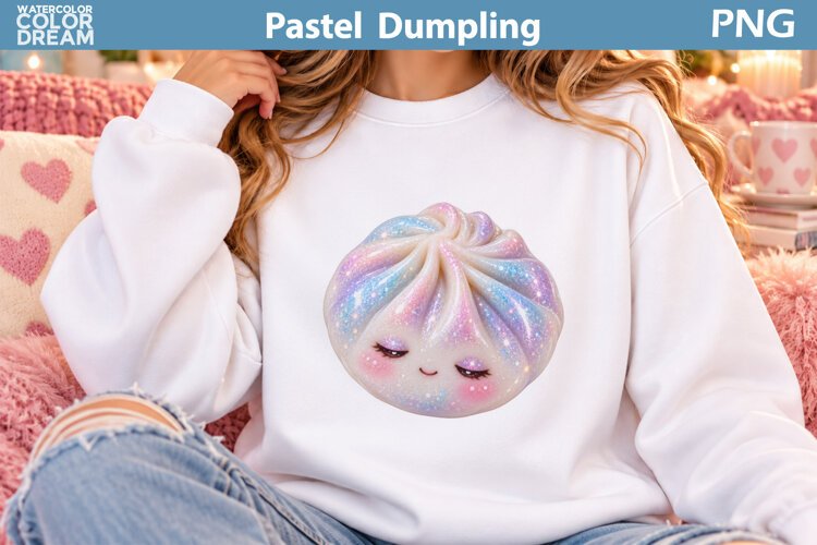 Pastel Dumpling | Rainbow Glitter Dumpling Sublimation example image 1