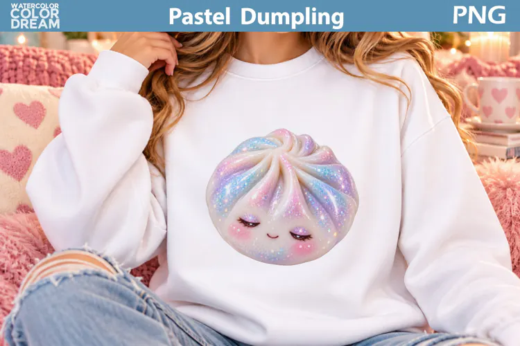 Pastel Dumpling | Rainbow Glitter Dumpling Sublimation