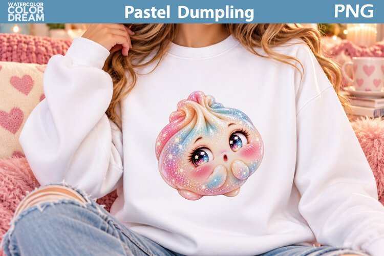 Pastel Rainbow Dumpling | Kawaii Sublimation example image 1