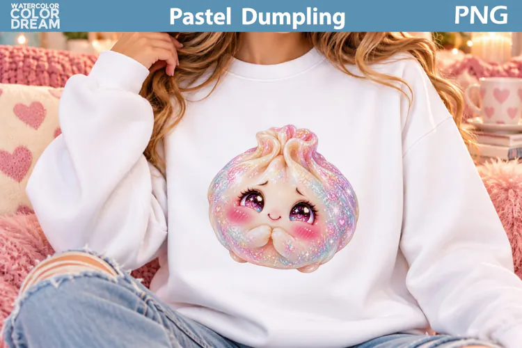 Pastel Dumpling Clipart | Kawaii Food Sublimation Art