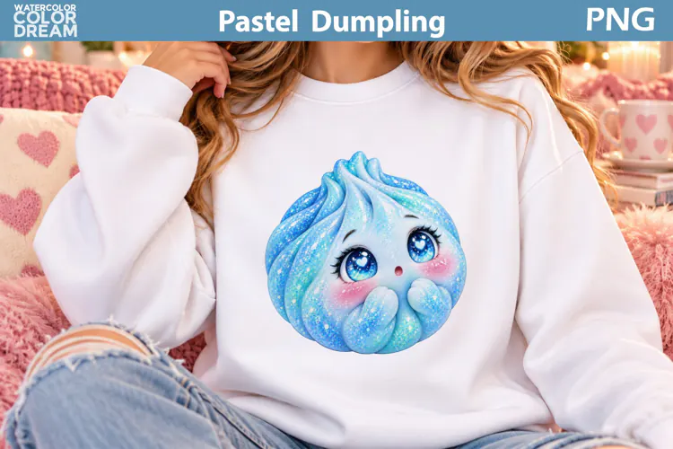 Pastel Dumpling Clipart | Kawaii Food Sublimation Art