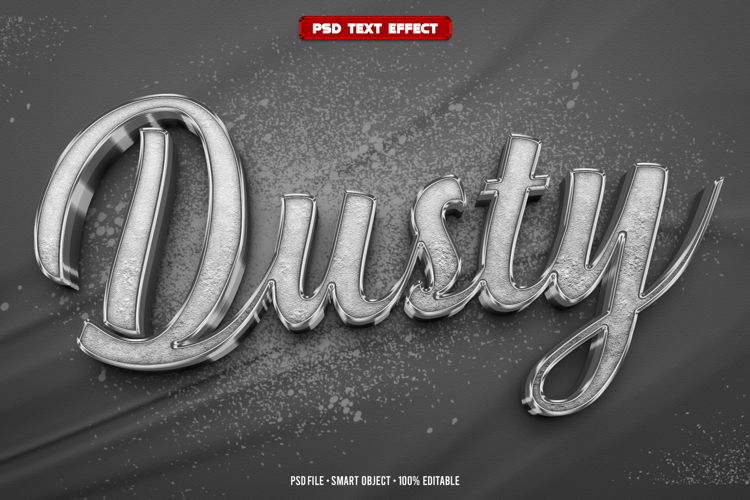 Dusty 3D editable text effect