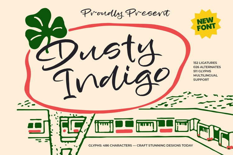 Dusty Indigo  Handwritten Script Font