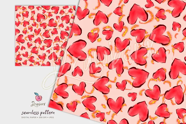 Valentines Pattern, Love, Hearts Seamless file, DXs