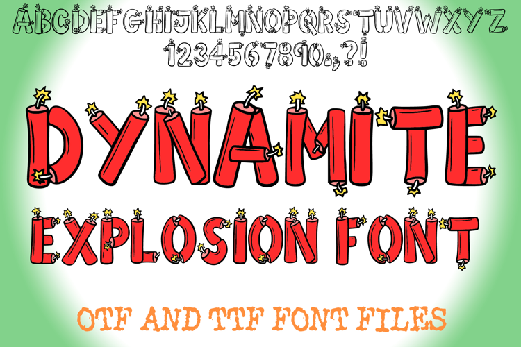 Dynamite Explosion Lettering ABC Text Font Alphabet PNG Type