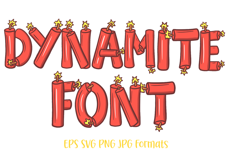 Dynamite Explosion Lettering ABC Text Font Alphabet SVG PNG