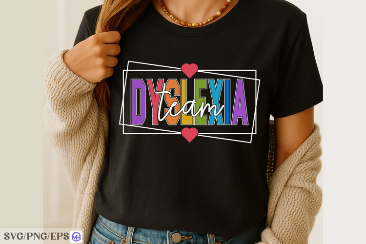 Dyslexia Team SVG Special Education Support Shirt Design