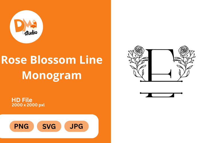 Rose Blossom Line Monogram