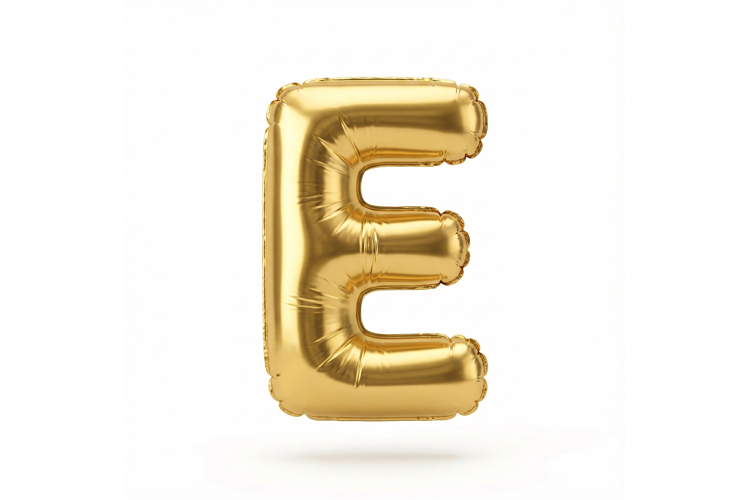 Golden Metallic Letter E Foil Balloon Party Decoration