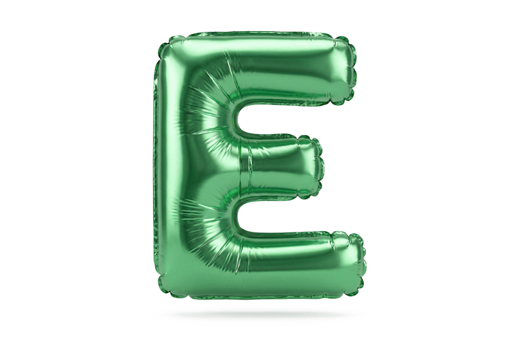 Green Metallic Letter E Foil Balloon Party Decoration