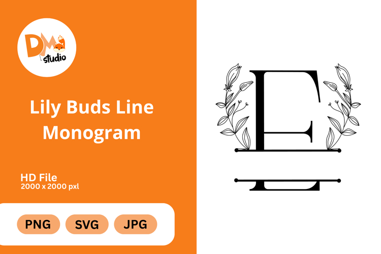 Lily Buds Line Monogram