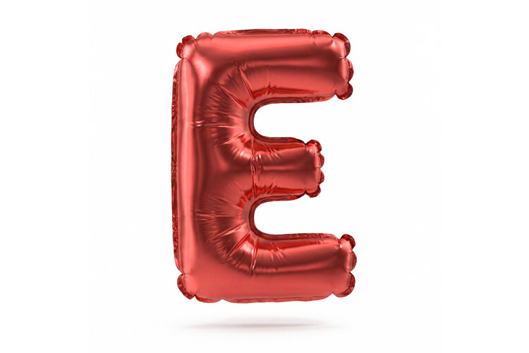 Red Metallic Letter E Foil Balloon Party Decoration example image 1