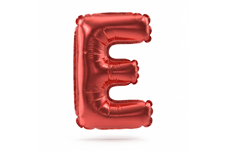 Red Metallic Letter E Foil Balloon Party Decoration