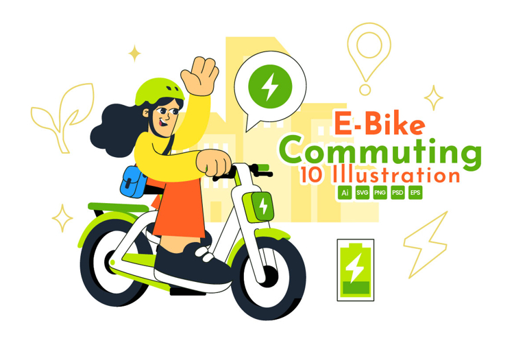 10 E Bike Commuting Illustration example image 1