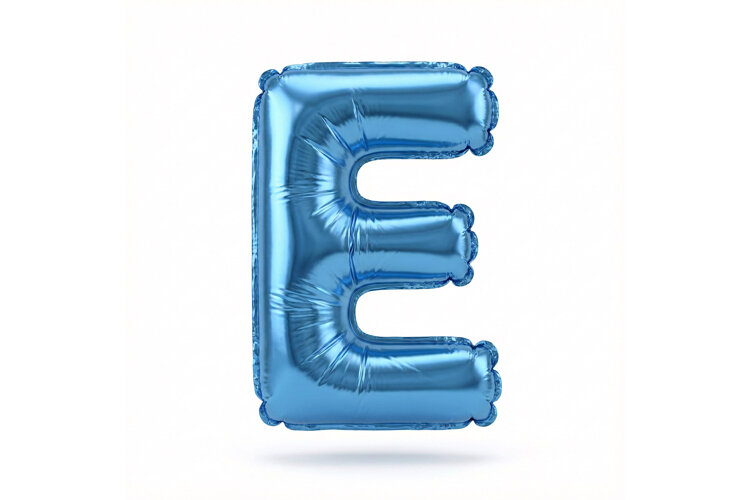 Blue Metallic Letter E Foil Balloon Party Decoration example image 1