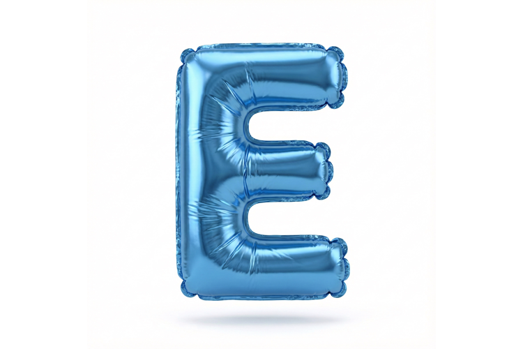 Blue Metallic Letter E Foil Balloon Party Decoration