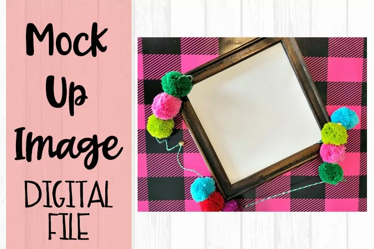 Reverse Framed Sign Canvas on Buffalo Plaid Crafters Mock Up