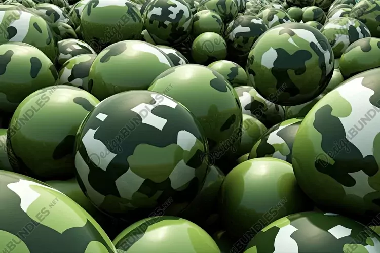 3D Camouflage Balls Background
