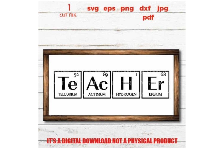 Teacher Periodic Table, teacher svg, Back to School, Teacher example image 1