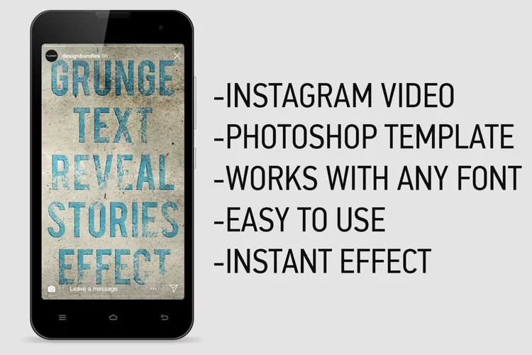 Animated Grunge Text Reveal Stories Effect