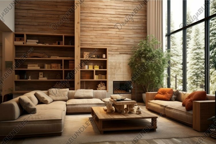 Cozy modern living room with natural light
