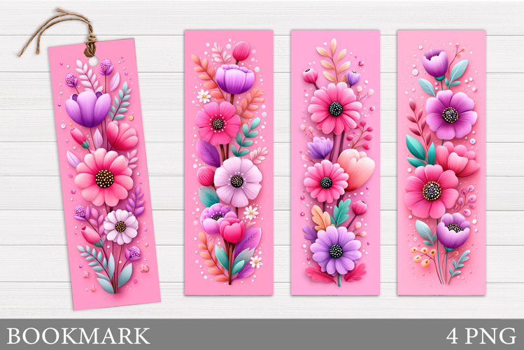 Floral Bookmark Design. Flowers Bookmark Sublimation