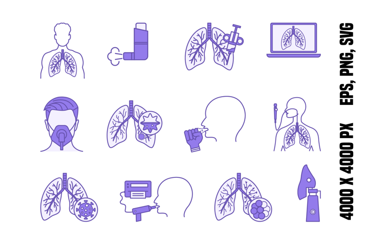 Colored Lung Disease Icon